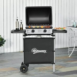 Outsunny Barbecue a gas 104cm x 49cm x 99cm Nero ·
