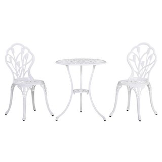 Set da Giardino 3 Pezzi in Alluminio con 2 Sedie