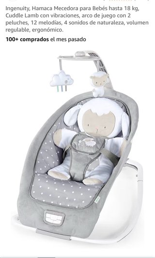Hamaca Mecedora Ingenuity Cuddle Lamb Bebé