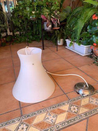 Lámpara de techo cristal blanco y metal