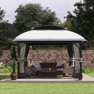 Outsunny Gazebo da Giardino 4x3 m con Zanzariere G