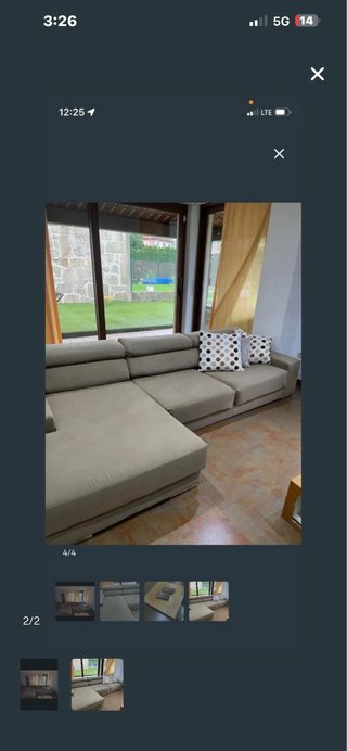Sofá Chaise Longue Beige Grande