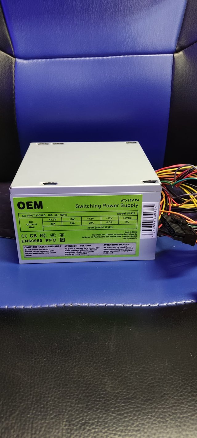 FUENTE ALIMENTACIÓN PC OEM 550W ATX12V P4