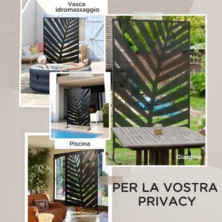 Separé a 3 Ante Verticali in Acciaio con Motivo a