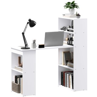 Schreibtisch Bürotisch Computertisch, 2 Regale, 5