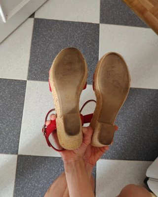 Sandali in esparto rossi taglia 39