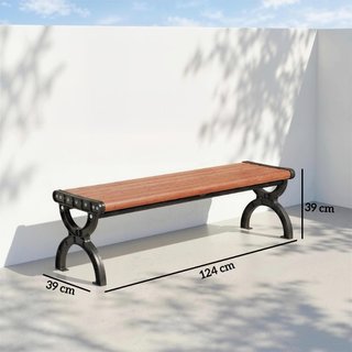 Panchina per Esterno 2 Posti in Metallo, 124x39x39