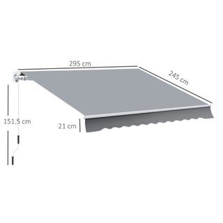 Tenda da Sole 3x2.5 m Avvolgibile per Porte e Fine