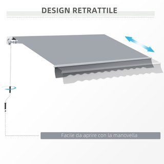 Tenda da Sole 3x2.5 m Avvolgibile per Porte e Fine