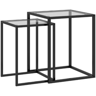 Set di 2 Tavolini Moderni Sovrapponibili Salvaspaz