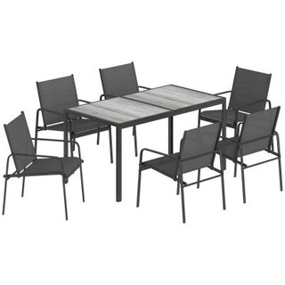 Outsunny Set Tavolo e Sedie da Giardino 7pz in Acc