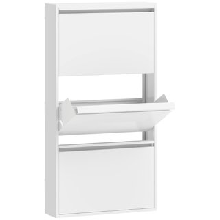 Metall-Schuhschrank mit 3 Klappfächern, schlanker