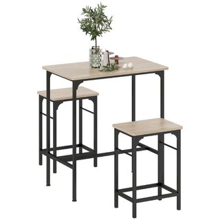 Arredamento Bar 3 Pezzi con Tavolo da Cucina e 2 S