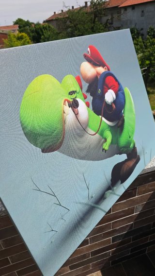 Quadro in tela struttura legno Super Mario 80x60cm