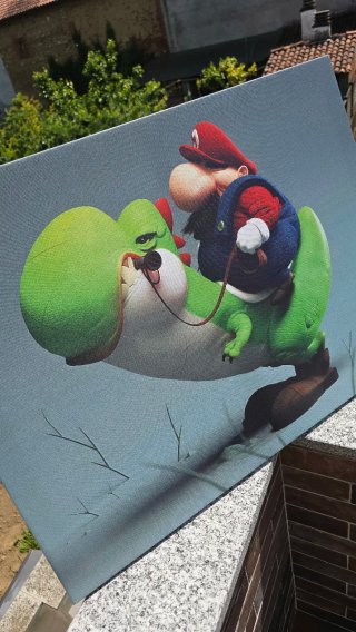 Quadro in tela struttura legno Super Mario 80x60cm