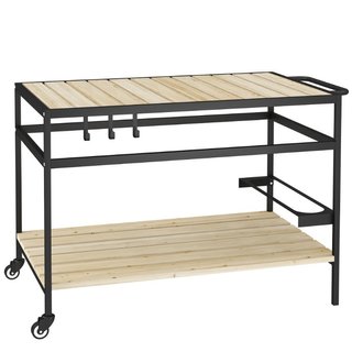 Carrello Portavivande da Giardino in Legno a Doghe