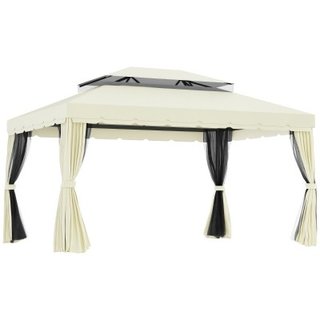 Outsunny Gazebo da Giardino 4x3m con Zanzariera e