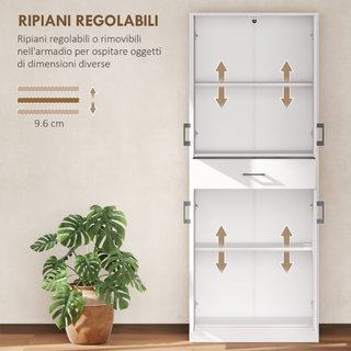 Credenza Cucina Alta con 2 Armadietti e un Cassett