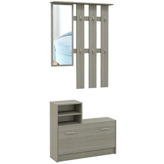 Set Mobili da Ingresso con Appendiabiti, Specchio,