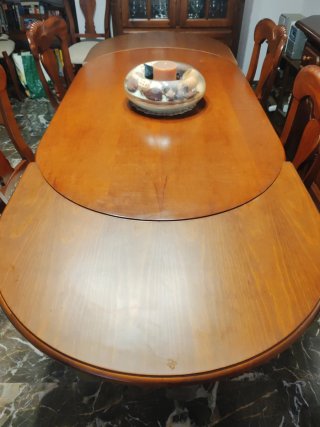 Mesa comedor extensible y 6 sillas