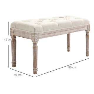 Panca Fondo Letto Imbottita con Rivestimento Effet
