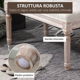Panca Fondo Letto Imbottita con Rivestimento Effet