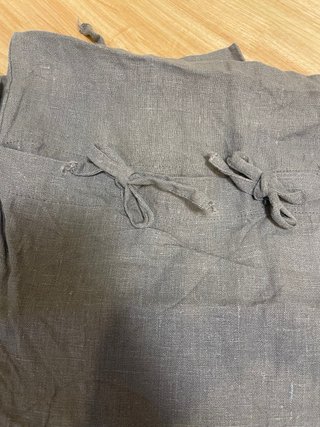 Fundas cojín lino gris con lazos