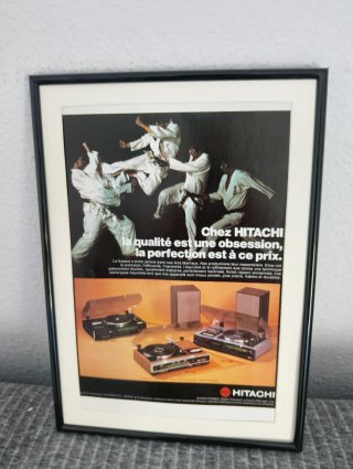 Cuadro Publicidad Hitachi Vintage Enmarcado 70's