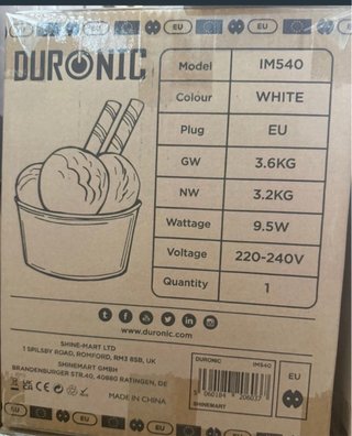 Máquina de helados Duronic