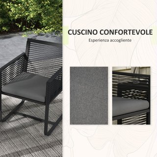 Set da Giardino in Rattan con 2 Poltroncine con Cu