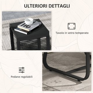 Set da Giardino in Rattan con 2 Poltroncine con Cu