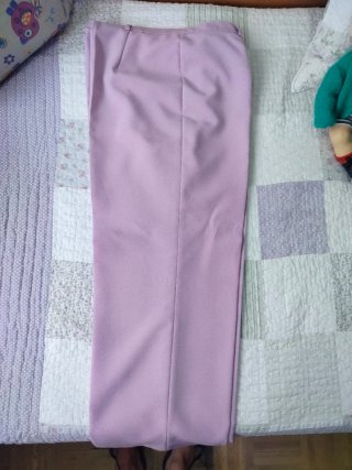 Pantalón de traje rosa mujer