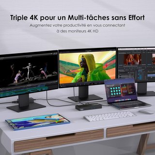WAVLINK UG69PD25PRO Dock 15‑en‑1 Triple 4K 100W PD