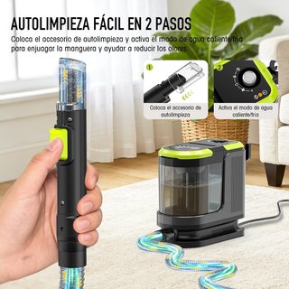 HYCHIKA Limpiador Tapicerías 1800W 17kPa 4en1