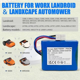 BooNer Batería para cortacésped Worx Landriod S300