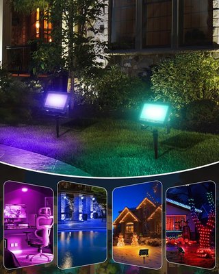 T-SUN 2x Foco LED RGB 30W con Control Remoto y APP