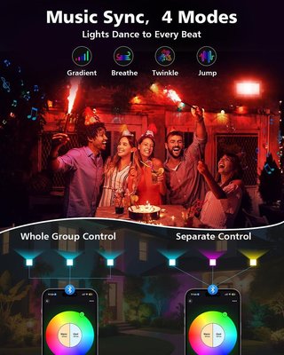 T-SUN 2x Foco LED RGB 30W con Control Remoto y APP