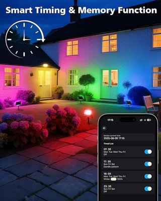 T-SUN 2x Foco LED RGB 30W con Control Remoto y APP