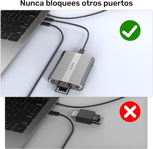 Alxum Lector de Tarjetas de Doble Ranura 10 Gbps