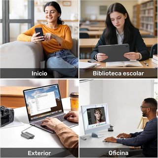 Alxum Lector de Tarjetas de Doble Ranura 10 Gbps