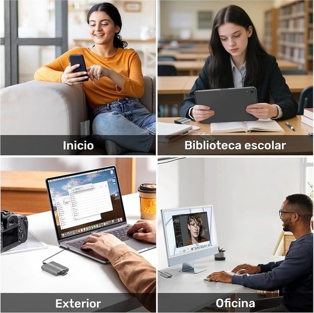 Alxum Lector de Tarjetas de Doble Ranura 10 Gbps