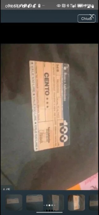 Miniassegno 100 Lire Banco Ambrosiano 1977