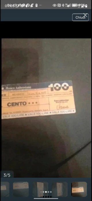 Miniassegno 100 Lire Banco Ambrosiano 1977