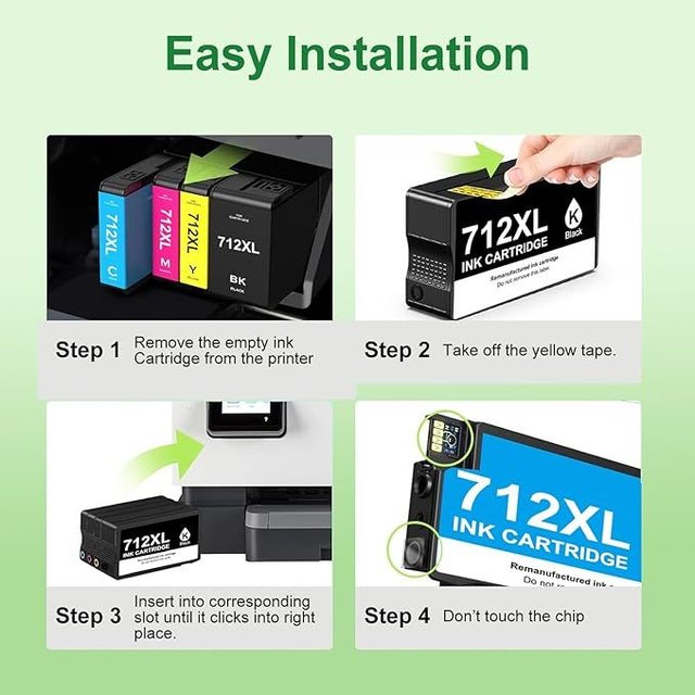 Goadper 712XL 4x Tinta HP DesignJet Studio T630