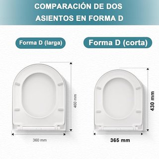 MEEJEE Tapa WC Amortiguada DForma 430x360mm BLANCA
