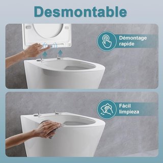 MEEJEE Tapa WC Amortiguada DForma 430x360mm BLANCA
