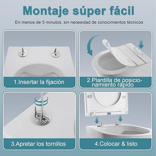 MEEJEE Tapa WC Amortiguada DForma 430x360mm BLANCA