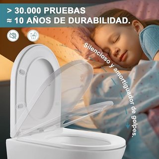 MEEJEE Tapa WC Amortiguada DForma 430x360mm BLANCA