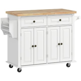 Carrello da Cucina con 2 Cassetti e 2 Armadietti,