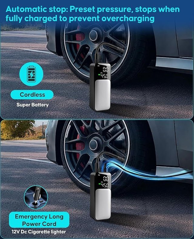 AMJYEW ATJ-9166 Compresor Aire 8000mAh 150PSI